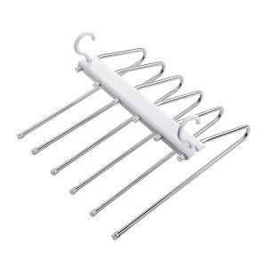 Stainless Steel Folding Trouser Rack,Lightweight Sturdy Rust-Resistant Not Easy to Break and Deform Convenience Durable Multifunction Space-Saving Adjustable for Home Wardrobe Shelves Closet Organizer