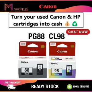 Canon PG-88 Black PG88 / CL-98 Colour CL98 Printer Ink Cartridge Original Canon Malaysia For Canon PIXMA E510 E610 E500 E600 Printer