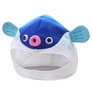 Puffer Fish Hat for Adults Cap Cute Plush Cartoon Headgear Photo Props for Novelty Costume Cosplay Animal Themed Party