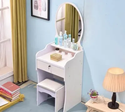 #689 Table Dresser with Chair (WHITE) Makeup Table Multifunctional Vanity Table Makeup Table for Women Beautiful Cosmetics Table with Vanity Mirror and Drawers Table with Drawers Multifunctional Modern Dressing Table