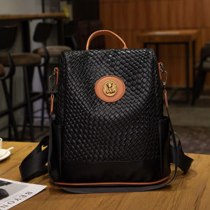 2025 New College Student Anti theft Waterproof Backpack Fashionable Leather Multi functional Travel Backpack # 91