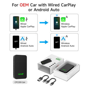 CarlinKit 5.0 2air carplay wireless adapter car link kit apple carplay dongle Portable 2 in 1 Dual Function Wired Upgrade Wireless carplay Smart Car Ai Box WiFi Bluetooth No Installtion Plug & Play Compatiable