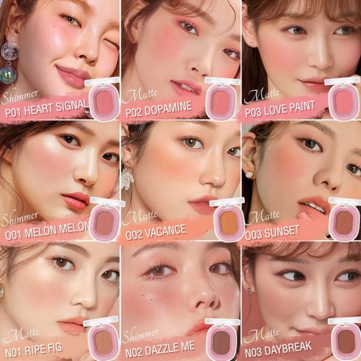 PINK FLASH Blush On 9 Colors Face Mineral Pigment Blusher Pink Flash BlushOn Powder Long Lasting Waterproof Cosmetics Professional Palette PINKFLASH