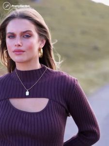 PRETTYGARDEN  Womens  2025  Fashionable Autumn Clothing  2  Set of Hollow Out Long Sleeve Turtleneck Ribbed Knit Winter Pullover Sweater