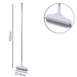 Bathroom Brush Long Handle Brush V Shape Hard Floor Brush With Scraper