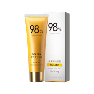 Gold Foil Peel-Off Mask Peel Off Anti-Wrinkle Face Mask 98% golden Mask Facial For Deeply Cleans Skin Care Acne black mask blackhead removal mask Quickly remove blackheads shrink pores and fine skin Facial Treatment Mask 80g