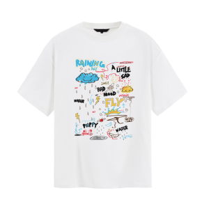 T-shirt Baju Kaos Oversize | Pria Wanita  | Atasan Santai | Putih Hitam |Katun Lebih Tebal Lebih Nyaman