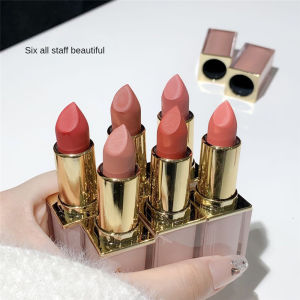 Kekemood ลิปสติกแท่งเหลี่ยมคริสตัลลิปกลอสเนื้อแมทลิปสติกเนื้อแมทท์สีกันกันน้ำและเหงื่อทนต่อการใช้งานยาวนานลิปกลอสกำมะหยี่