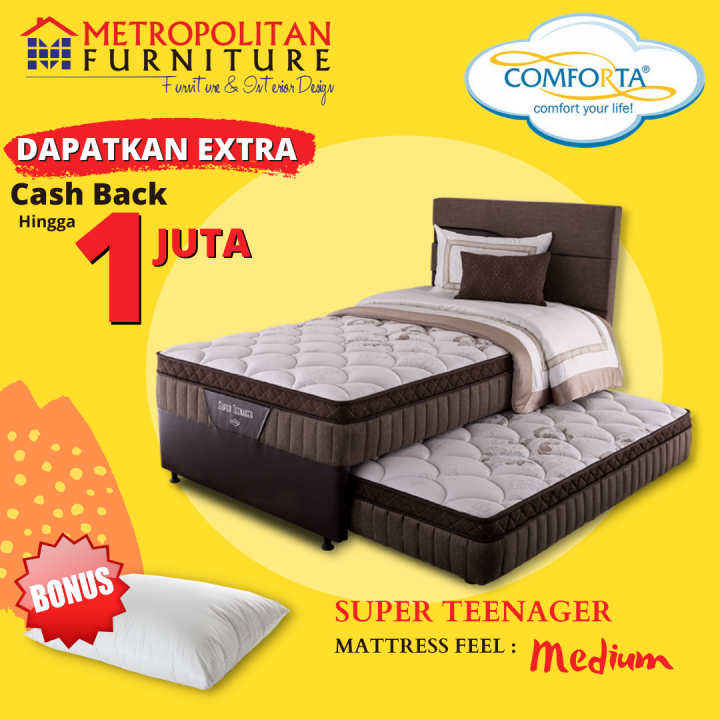 Kasur Springbed Comforta 2in1 Super Teenager FULL SET Ranjang