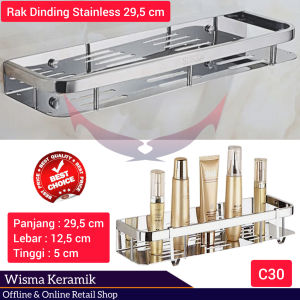 Rak dinding stainless dapur kamar mandi ukuran 295 cm C30