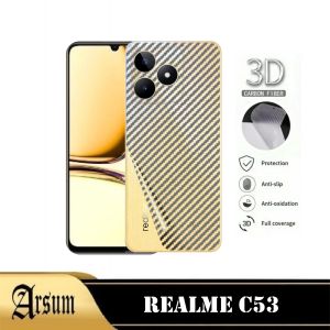 PROMO Garskin Skin Carbon REALME C53 2022 Pelindung Layar Belakang