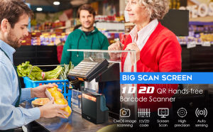 【🚚Fast delivery🚛】Eyoyo Big Desktop Barcode Scanner Omnidirectional Hands-Free Wired USB Barcode Reader 1D QR 2D Screen Barcodes Scanning Platform Scanner Well Work for Supermarket Library Retail