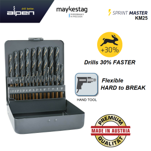 Alpen 25PCS(Metal) HSS Sprint Master KM25 Drill Set