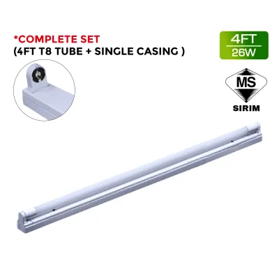 (Full SET) T8 LED Light Tube Set 50W 36W 26W 10W Daylight (Tube+Casing) Siling Mentol Kalimantang Dinding Lampu Panjang