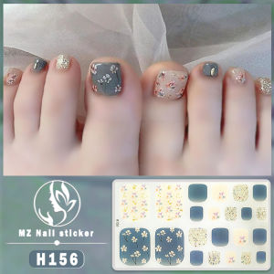 H151-164 3D Toenail Sticker Grid stripe Cartoon Gold Foil Geometric Fashion DIY Waterproof Nail Art Tearable and Durable Self-adhesive Full Cover Nails Sticker For Feet