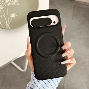 For Google Pixel 10 Pro XL Case Luxury PU Leather Skin Magnetic Wireless Charging Protective Back Cover For Pixel 10 10Pro Shell