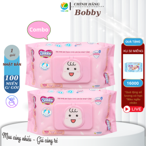 Khăn Ướt Bobby 100 Miếng Có hương