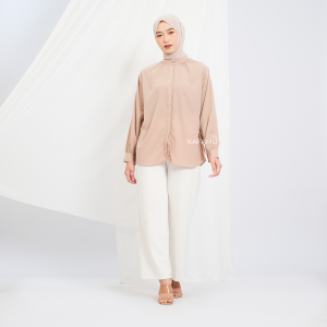 Blouse Wanita Kemeja Kantor Kemeja Polos Kemeja Lengan Panjang Wanita