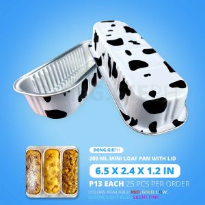 [P13 EACH] 200 ML Mini Aluminum Loaf Pan Tray with Plastic Lids