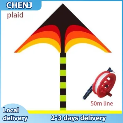 CHENJ Vibrant Rainbow Kite Long Tail with 50m Rope for Kids Outdoor Flying Fun