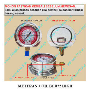 MOB2H PENGUKUR TEKANAN / OIL PRESSURE GAUGE / METERAN + OIL B1 R22 HIGH