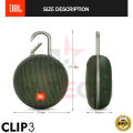 Speaker Portable JBL CLIP3 Wireless Bluetooth JBL Clip3 IPX7. 