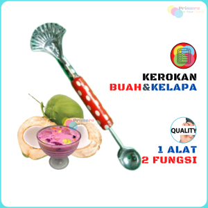 Kerokan Buah dan Kelapa Bulat 2in1 / Kerokan Kelapa Muda Stainless Murah