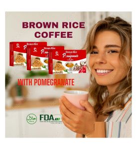 Brown Rice Coffee Plus Pomegranate Coffee Mix All Natural Ingredients Organic Instant Coffee Drinks 3 Boxes