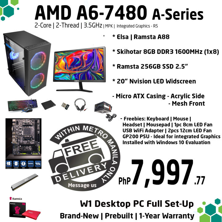 W1 Full PC Set-Up , AMD A6-7480 3.5GHz | 20