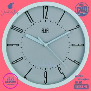 Jam Dinding Quartz Minimalis Abu-Abu Alari AL1155 Hiasan Rumah BestSeller Besar