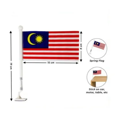 Car Flag Malaysia with mounting stand (28x14cm) Bendera Malaysia flag bendera kereta