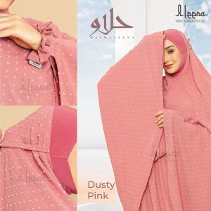 Telekung Aleena HALWALEENA in Dusty Pink + Free Box + Scrunchies