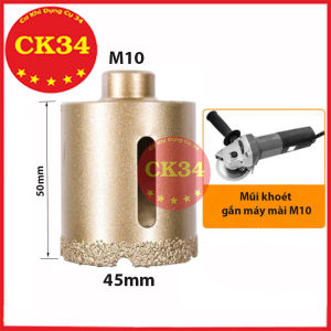 Bán lẻ - Mũi khoan khoét gạch đá granit kính đa năng từ 6-100mm gắn máy mài cầm tay M10 vàng