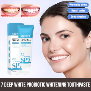 7 Deep White Probiotic Whitening Toothpaste Teeth Whitening Toothpaste Prevents Plaque Breath Fresh Anti-Yellow Anti-Bad Breath Men Women
