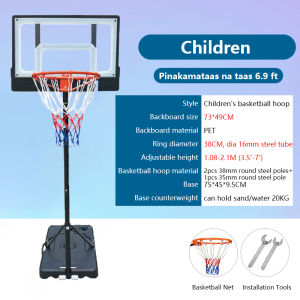 Outdoor  indoor Basketball Training Hoop Height Adjustable Portable Basketball Stand Junior Hoops Backboard  Removable for children