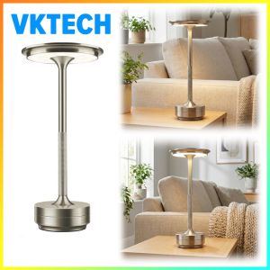 Modern Dimmable Metal Desk Light with Rechargeable Power Suitable for Bedroom Decor and Camping Adventures