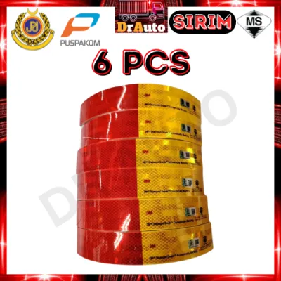 (6PCS & 8PCS) 3M Diamond Grade Reflector Type 5/J5 Side Marking With Sirim / Sticker Puspakom JPJ / Reflective Sticker / Stiker Pantulan Cahaya