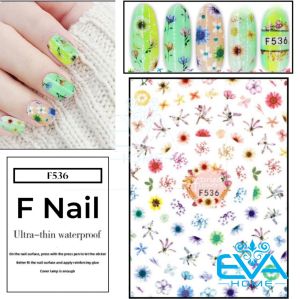 Sticker Dán Móng Tay 3D Dạng Decal Dán Móng Chống Nước Hoạ Tiết Hoa Khô Dried Flowers F536