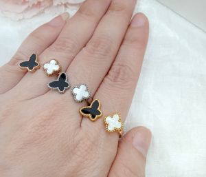 Cincin Cloverr Kupu-kupu Cantik Anti Karat Dan Luntur