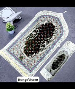Sajadah Kubah Fiori Bunga (Free Sarungan) Busa Tebal Embos aesthetic Premium Anti Slip Lantai Sejadah Viral