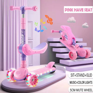 [COD] Baby 3 Wheels Trolley Bike for Children Kids with Front Back Basket and Push Bar Stroller Kid