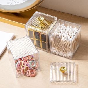 Hộp NhựaTrong Suốt Đựng Tăm Bông - Hộp Đựng Bông Tẩy Trang Bông Trang Điểm