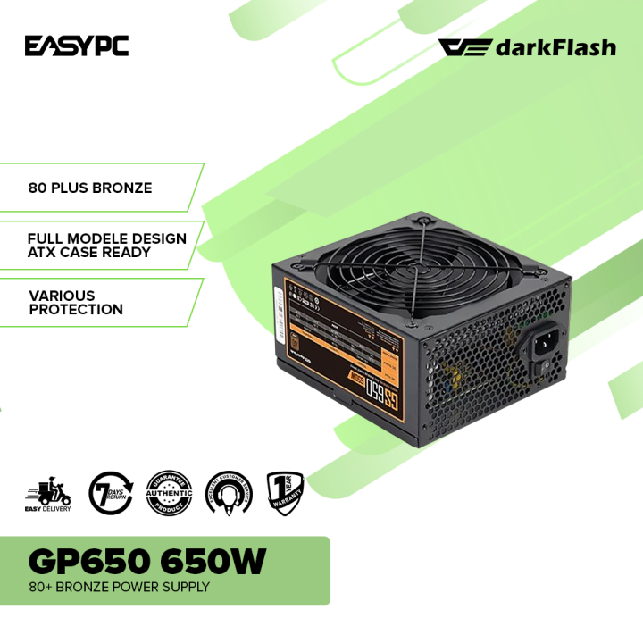 EasyPC | Darkflash GP650 650W 80+ Bronze Power Supply Unit For Desktop ...