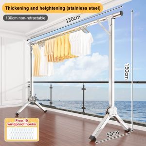 Stainless Steel Clothes Rack Rak Penyidai Baju Hanger Baju Drying Rack Laundry Hanger Foldable Balcony Hanging Garment Cloth Rack
