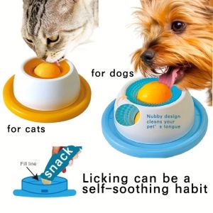 CANICE Promotes Dental Health Pet Lick Toys Training Self-Soothing Slow Feeder  Interactive Yogurt Licking Plate For Dogs Cats