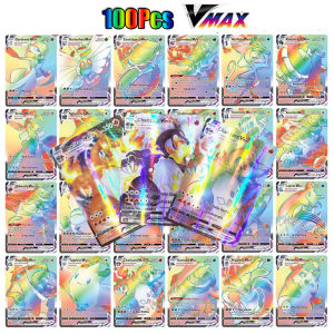 100pcs Pokemon Cards Pikachu Charizard Pikachu VMAX Card Game Rare Collection Battle Child Toys Gift English Version
