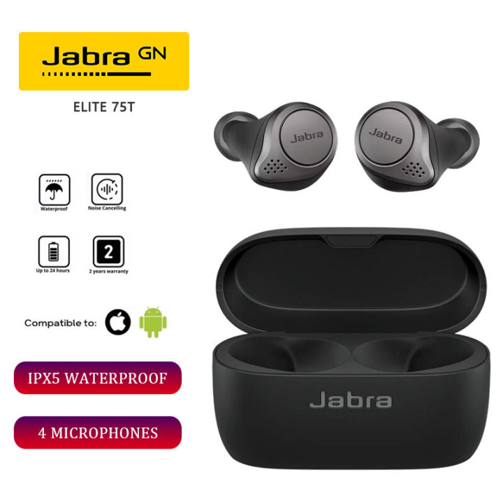 24H Ship 【6 Months Warranty】Jabra Elite 75T ANC Noise Canceling True