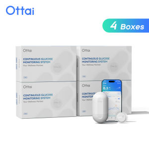 4 Boxes Ottai CGM Continuous Glucose Monitor No Finger Pricking Glucose Meter Glucose Monitoring Kit