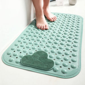 TPE Mat with Massage Brush Waterproof Rug Bathroom Carpet Anti Slip Suction Feet Massage Pad Shower Toilet Floor Door Supplies