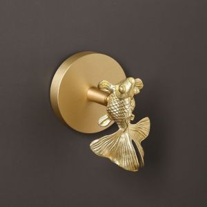 COLORF Rust-Proof Construction Brass Wall Hooks High-Quality Brass Durable Construction No-Nail Wall Hooks European Style Strong Load-Bearing Wall Mounted Hangers Entrance